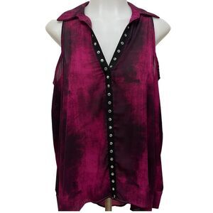 Ariella Cold Shoulder Tunic Cranberry Size Medium